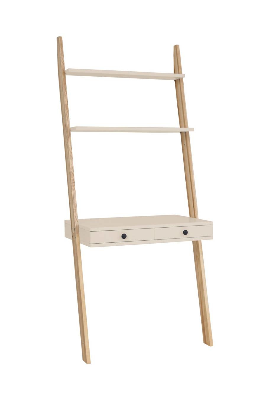 Ladderplank Leno, Bruin Beige MDF/Essenhout, FSC100% - 2 Lades