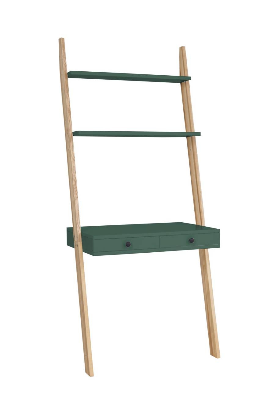 Ladderplank Leno - Zeegroen - 183 cm hoog - FSC-gecertificeerd - 2 lades