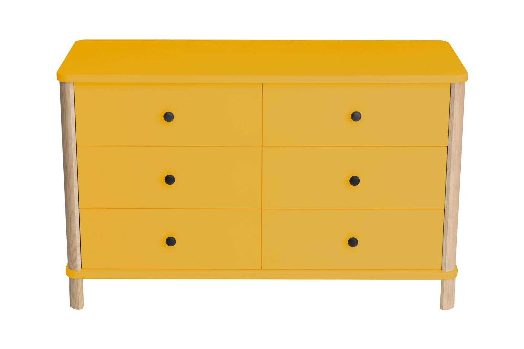 Ladekast Ashme in bezem geel | 6 lades | FSC-gecertificeerd