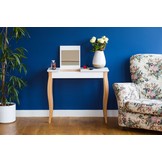 Lillo kaptafel in grafiet - 85cm breed beukenhout & gelakt MDF, met opberger en spiegel