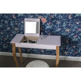 Lillo kaptafel in grafiet - 85cm breed beukenhout & gelakt MDF, met opberger en spiegel