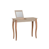 Lillo kaptafel in bruin beige met natuurlijke beukenhouten poten | S 2005-Y50R