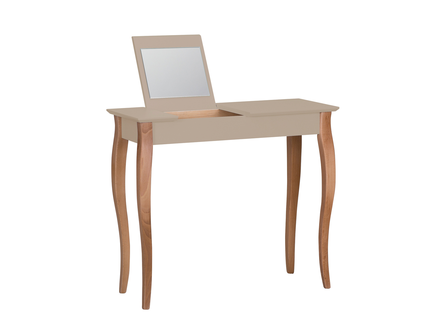 Lillo kaptafel in bruin beige met natuurlijke beukenhouten poten | S 2005-Y50R