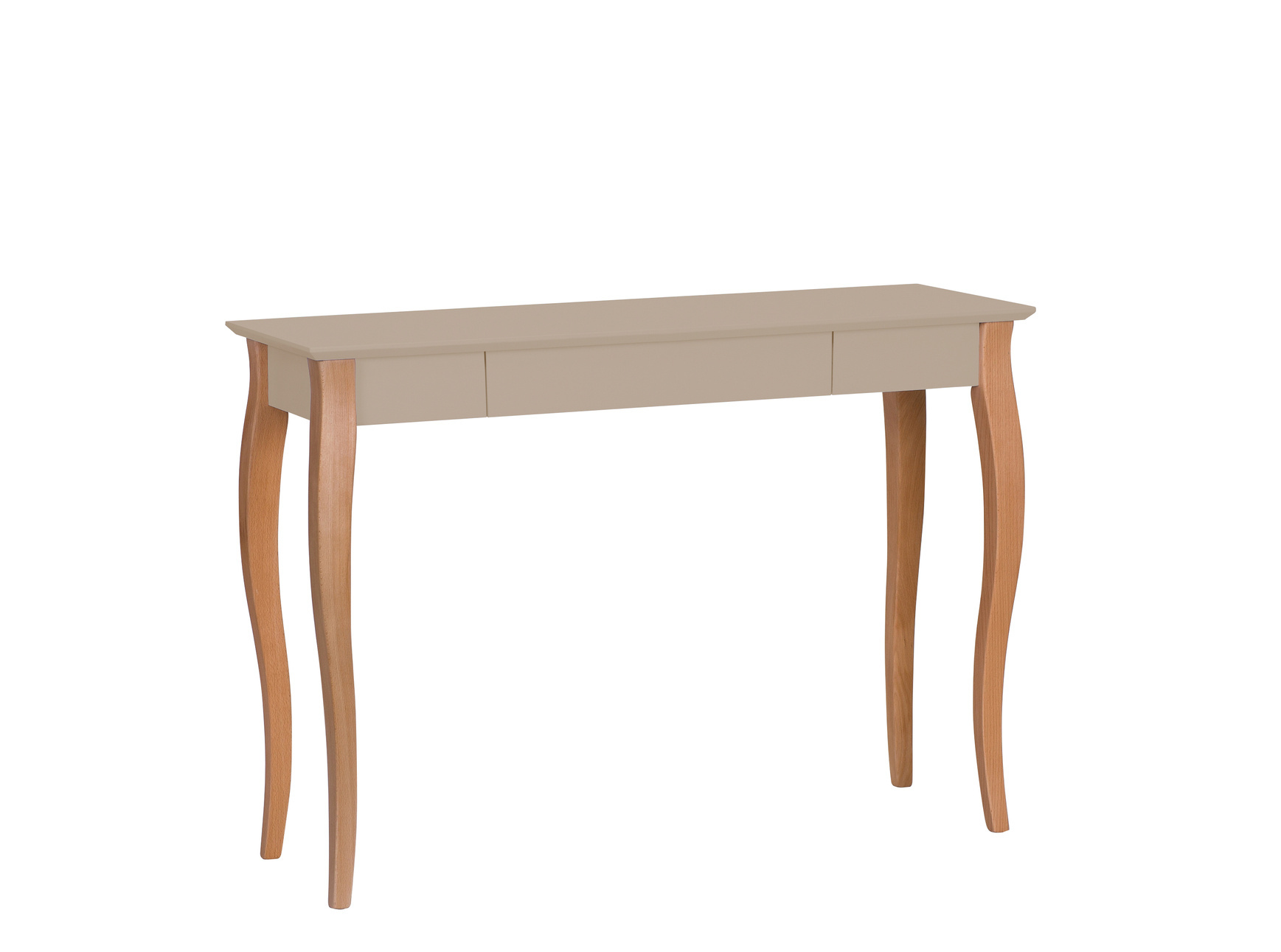 Lillo Bureau in Bruin Beige met Beukenhouten Poten - FSC Gecertificeerd