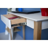 Lillo Bureau in Bruin Beige met Beukenhouten Poten - FSC Gecertificeerd