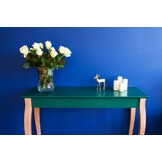 Lillo Bijzettafel in Zeegroen met natuurlijke beukenhouten poten - 105x35x74cm