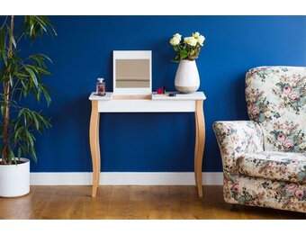 Lillo Kaptafel in Donkergrijs - 85cm Breedte - Beukenhout & MDF Materialen