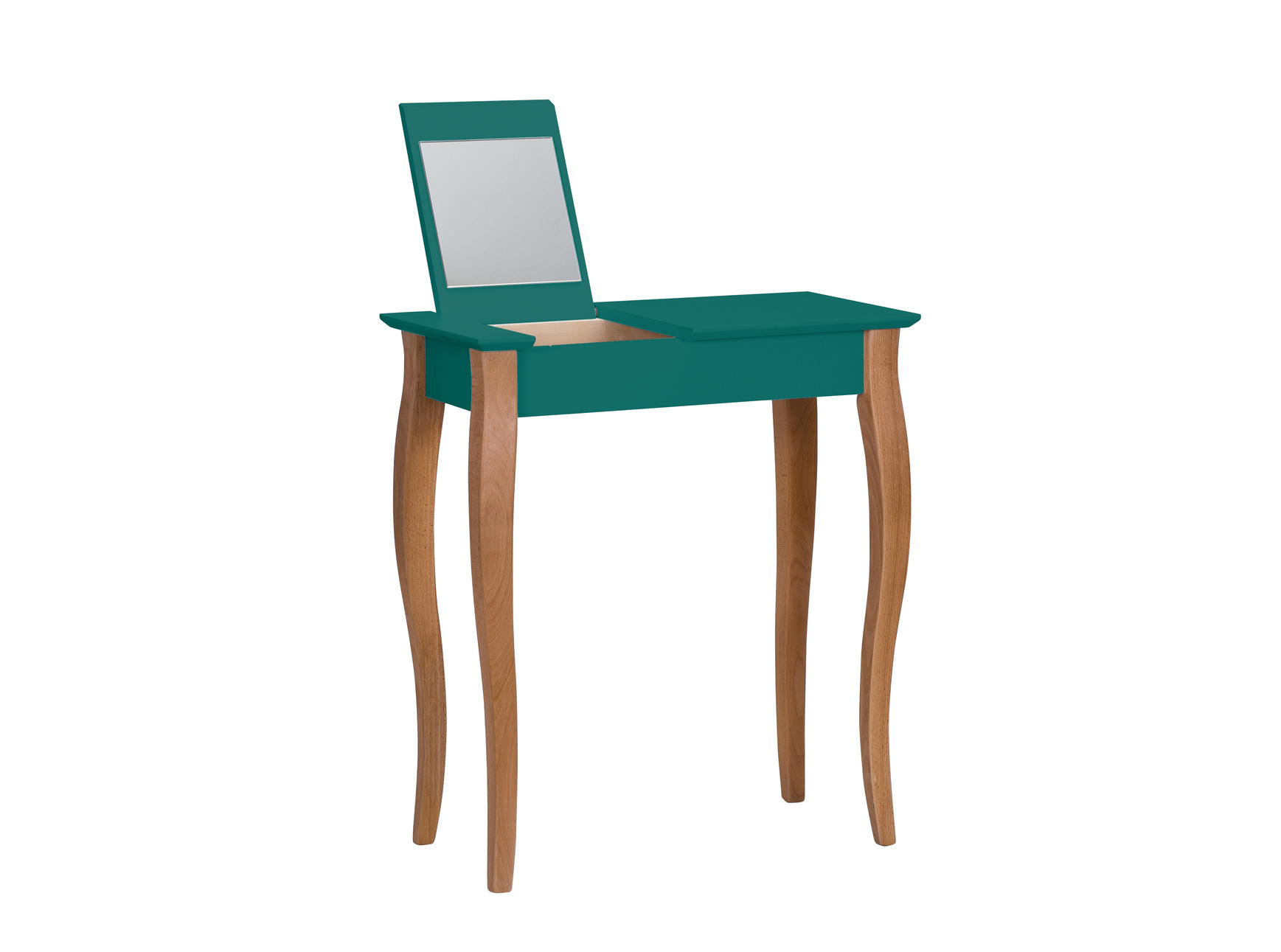 Lillo kaptafel - zeegroen 65x35x74cm, natuurlijk beukenhouten poten en FSC gecertificeerd.
