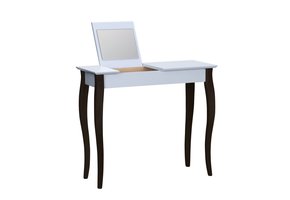 Lillo Kaptafel - Lichtgrijs met Zwart Poten | 85cm Breedte en Spiegel van 22cm x 20cm