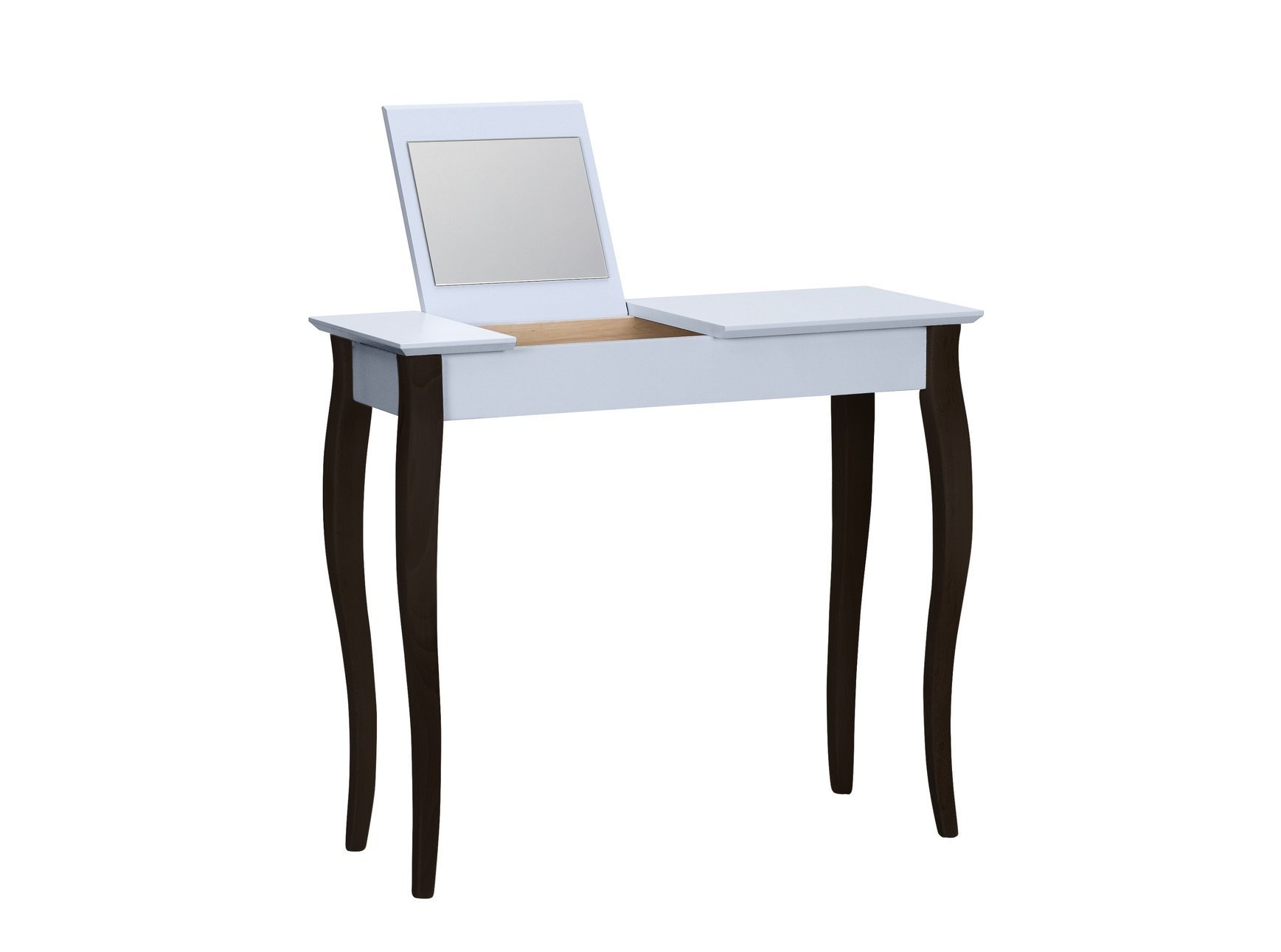 Lillo Kaptafel - Lichtgrijs met Zwart Poten | 85cm Breedte en Spiegel van 22cm x 20cm