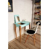 Lillo kaptafel | Beukenhout & MDF | Petrolblauw | 85x35x74 cm