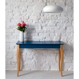 Lillo bureau in petrolblauw, beukenhouten poten - FSC gecertificeerd