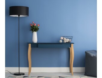 Lillo bureau - 105cm breed, petrolblauw gelamineerd MDF tafelblad & beukenhouten poten