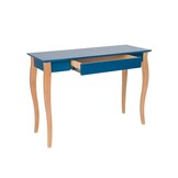 Lillo bureau - 105cm breed, petrolblauw gelamineerd MDF tafelblad & beukenhouten poten