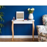 Lillo Kaptafel - Wit - 85cm breed - Beukenhouten poten