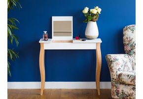 Lillo Kaptafel - Wit - 85cm breed - Beukenhouten poten