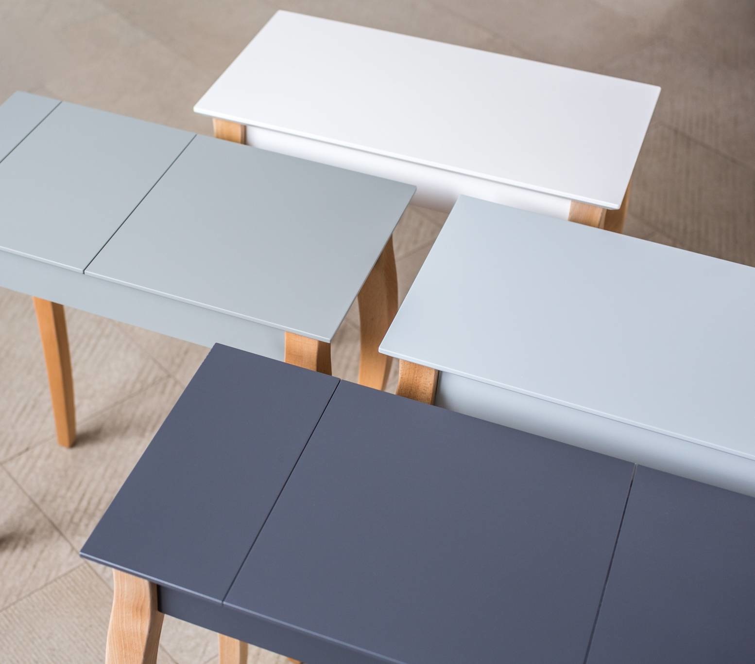 Lillo kaptafel in saliegroen met natuurlijke beukenhouten poten - 105x35x74cm