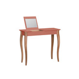 Lillo kaptafel in antiek roze met natuurlijk beukenhouten poten