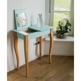 Lillo kaptafel in Beukenhout & gelamineerd MDF, witte poten, roze kleur, FSC gecertificeerd.