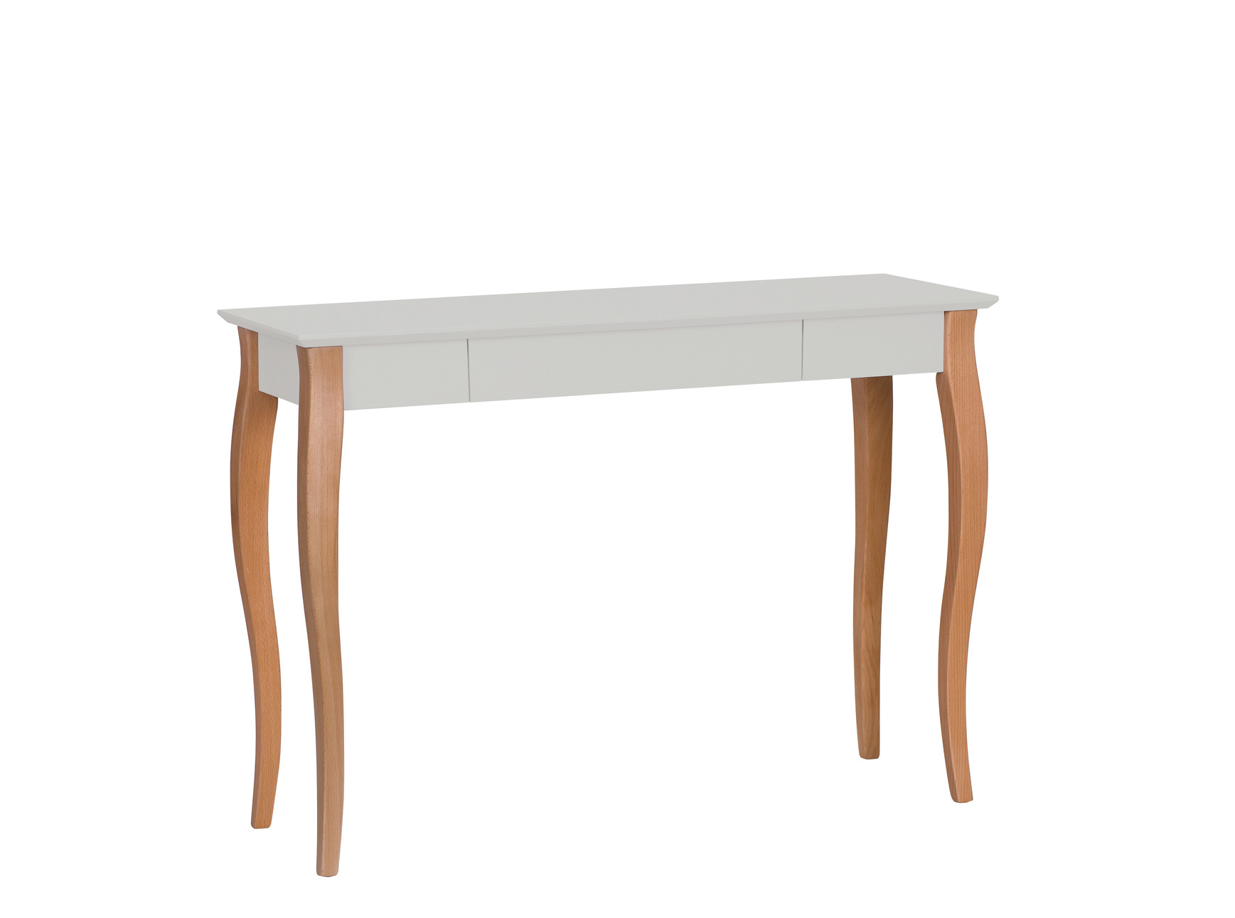 Lillo lichtgrijs beukenhouten bureau met lade - 105 cm breed