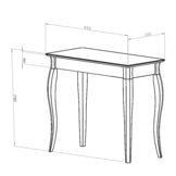 Lillo bijzettafel - Lichtgrijs 65x35x74cm, natuurlijke beukenhouten poten