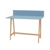 Luka Bureau | Essenhouten poten | Zacht blauw | 110cm breed | Geen lade