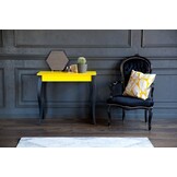 Lillo schrijftafel in roze, 1 lade, 65 cm breed, zwarte poten