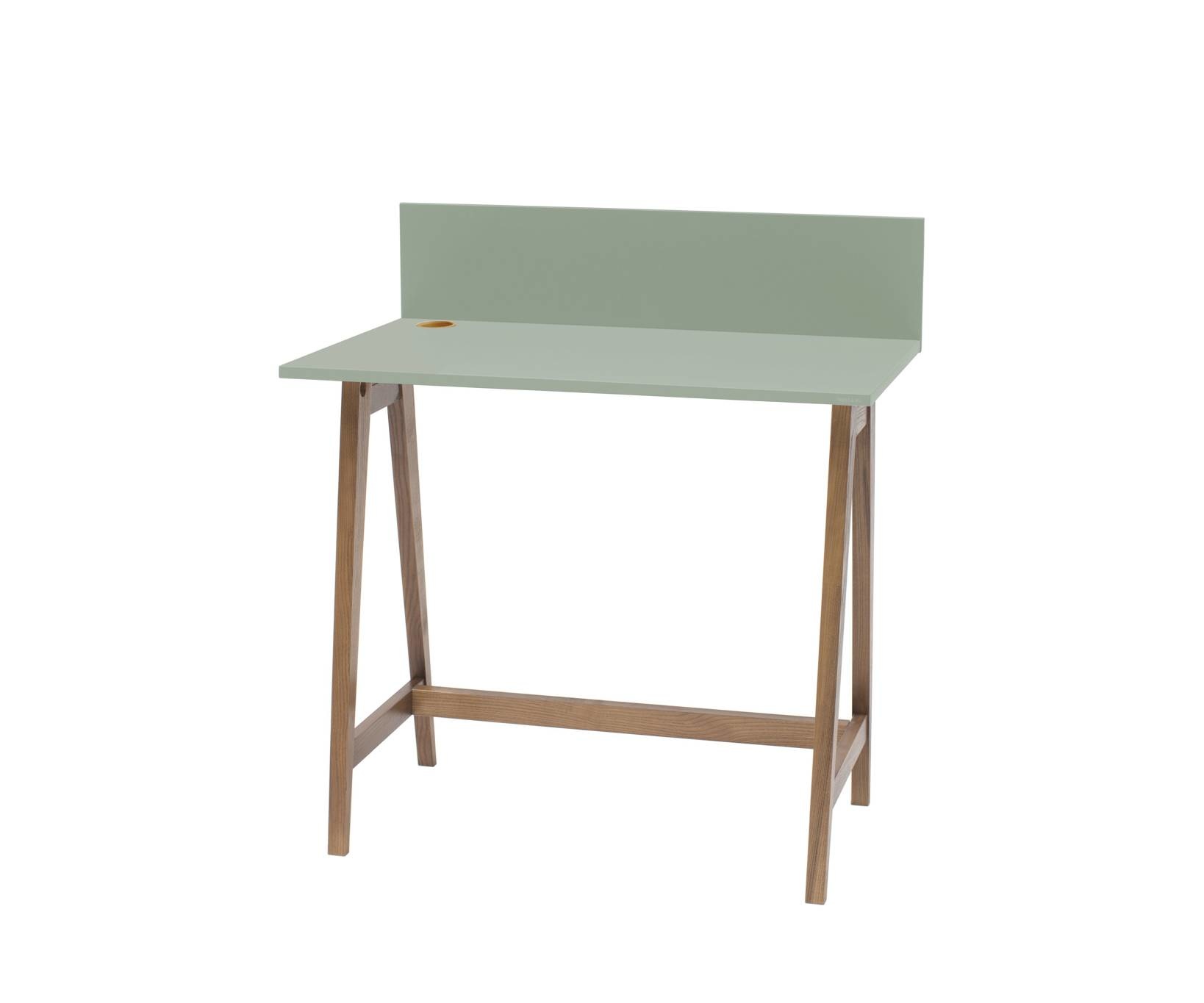 Luka Bureau in Saliegroen met Eiken Poten - 85 cm Breed