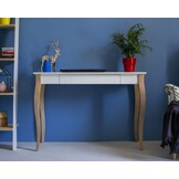 Lillo schrijftafel in zeegroen met natuurlijk beukenhouten poten - FSC-gecertificeerd