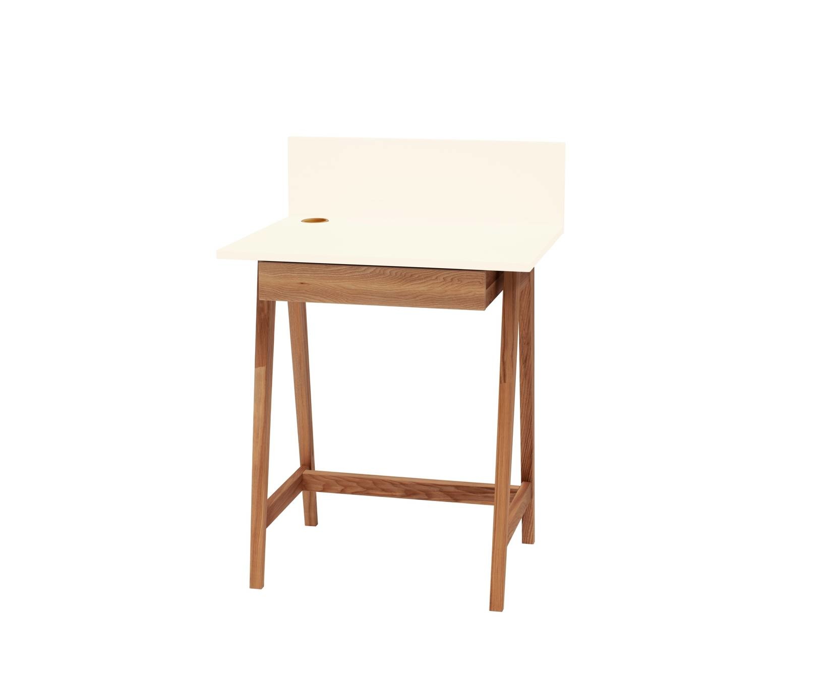 Luka bureau krijtwit eiken poten | 1 lade | 65x50x75cm