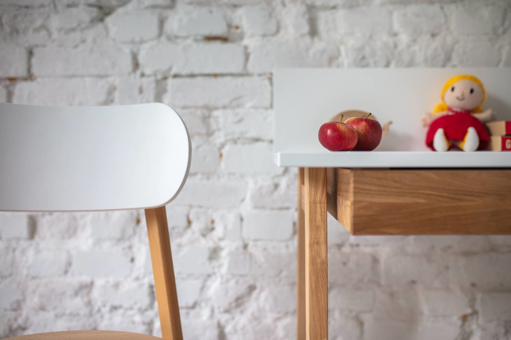 Luka bureau krijtwit eiken poten | 1 lade | 65x50x75cm