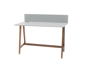 Luka Bureau - Lichtgrijs 110cm breed, eiken poten - FSC gecertificeerd