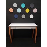 Lillo Schrijftafel - Beukenhout & gelakt MDF, zwart poten, 1 lade