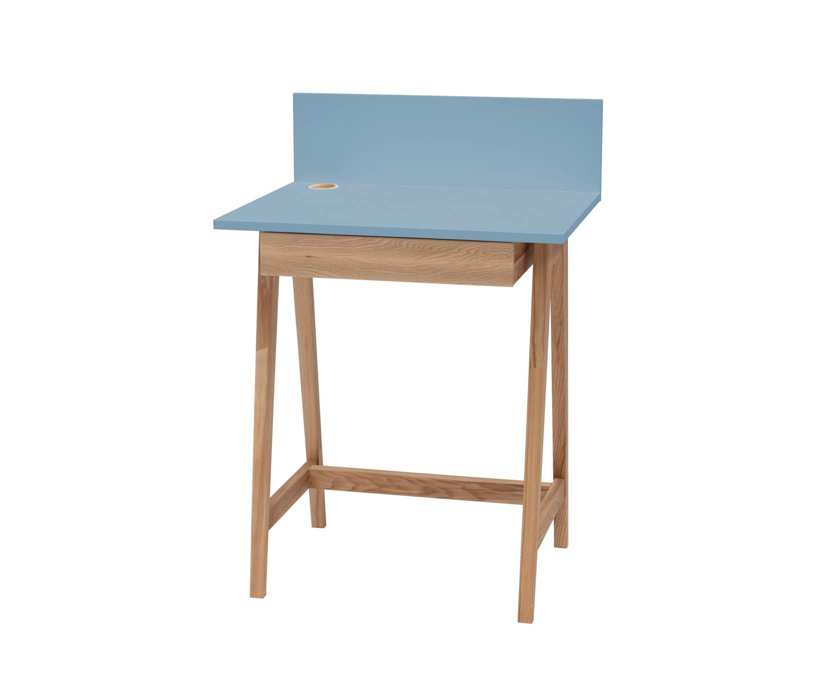 Luka Bureau - Essenhouten Poten, Zacht Blauw, Lade, FSCMIX Gecertificeerd