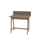 Luka beverbruin bureau - met eiken poten en 2 lades (85x50x75cm)