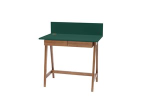 Luka bureau in zeegroen met eiken poten - 85x50x75cm