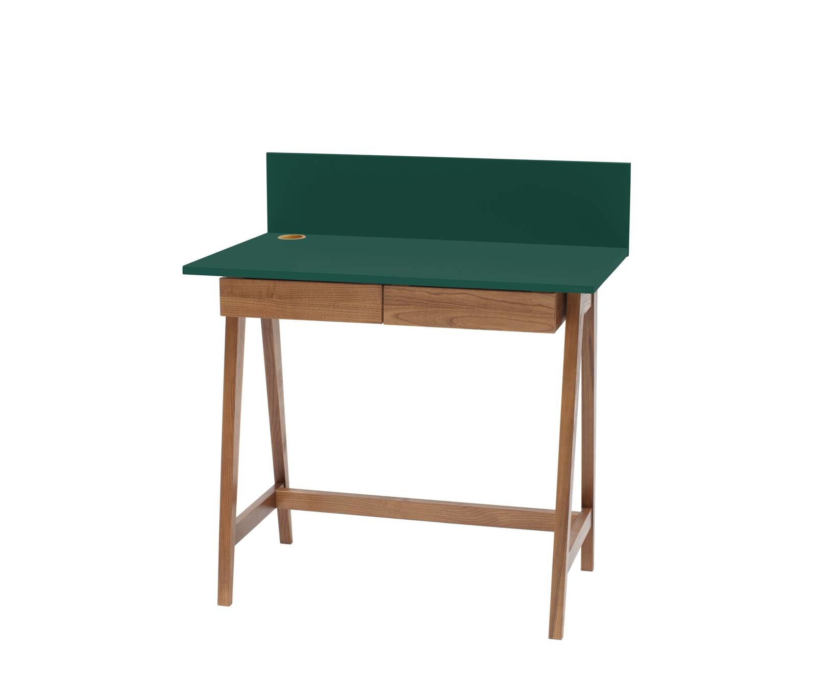Luka bureau in zeegroen met eiken poten - 85x50x75cm