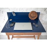 Luka bureau - Essenhouten blad, eiken poten, zacht blauw, lades