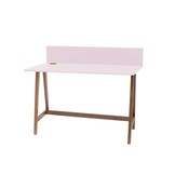 Luka bureau - roze 110cm breed met eiken poten | Halfmatte afwerking