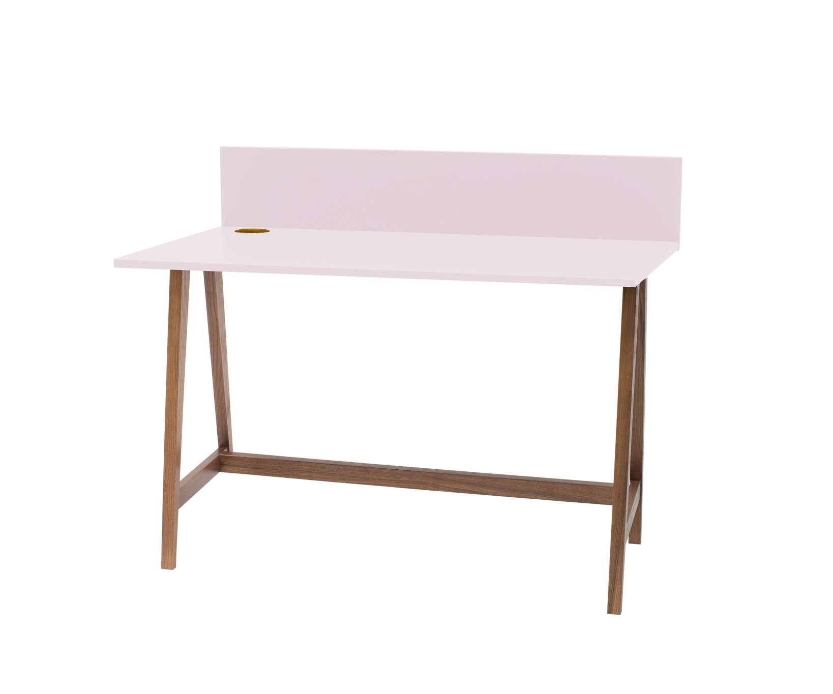 Luka bureau - roze 110cm breed met eiken poten | Halfmatte afwerking