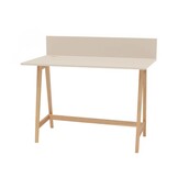 Luka Bureau - Bruin Beige | 110cm breed | Essenhouten poten.