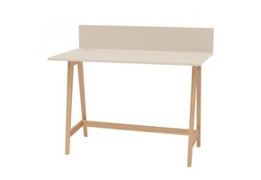 Luka Bureau - Bruin Beige | 110cm breed | Essenhouten poten.