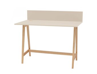Luka Bureau - Bruin Beige | 110cm breed | Essenhouten poten.