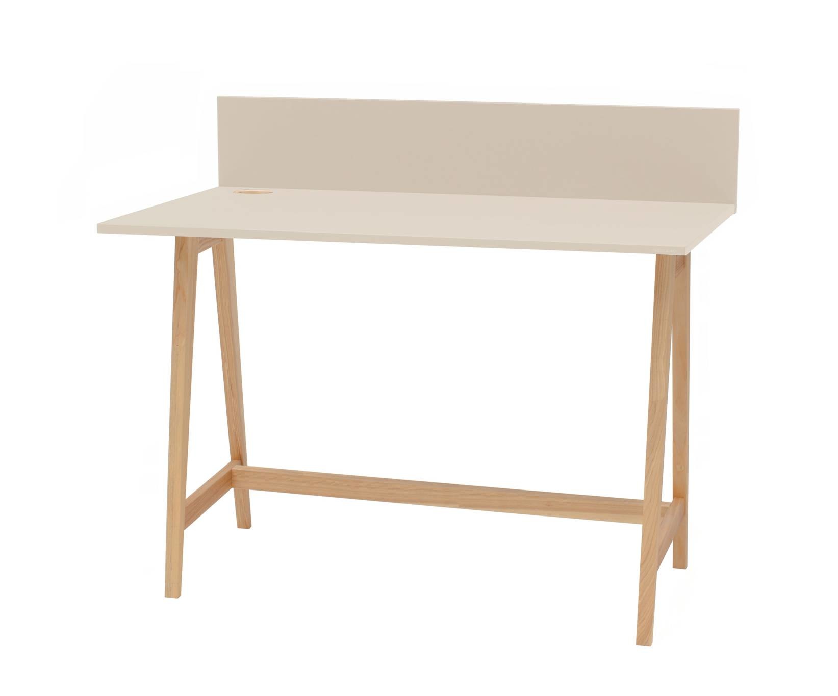 Luka Bureau - Bruin Beige | 110cm breed | Essenhouten poten.