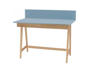 Luka Bureau met Essenhouten Poten - Zachtblauw - FSCMIX Gecertificeerd