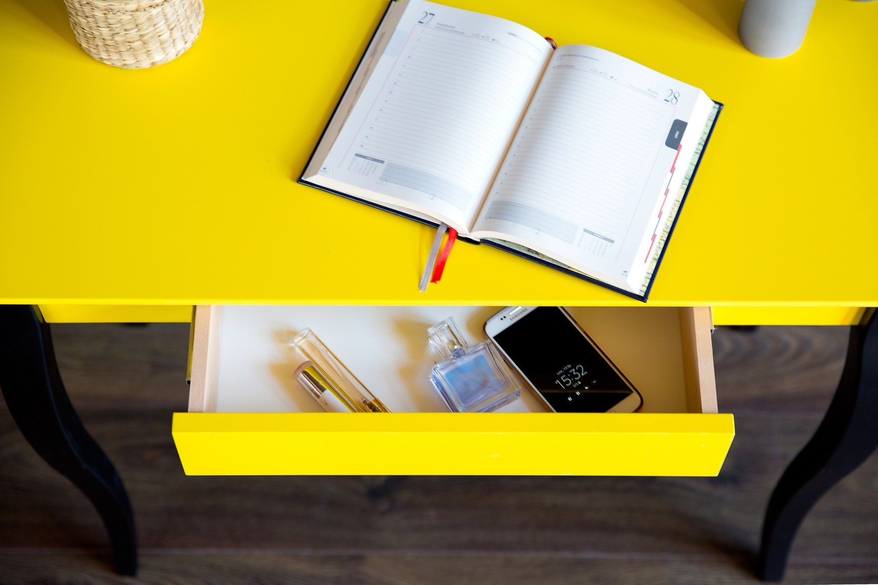 Lillo Schrijftafel donkergrijs | 65cm breed met 1 lade
