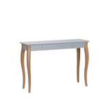 Lillo Schrijftafel in Betongrijs met Beukenhouten Poten | FSC Gecertificeerd