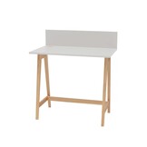 Luka bureau in lichtgrijs met essenhouten poten - 85 x 75 x 50 cm, FSC gecertificeerd