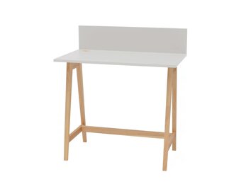 Luka bureau in lichtgrijs met essenhouten poten - 85 x 75 x 50 cm, FSC gecertificeerd