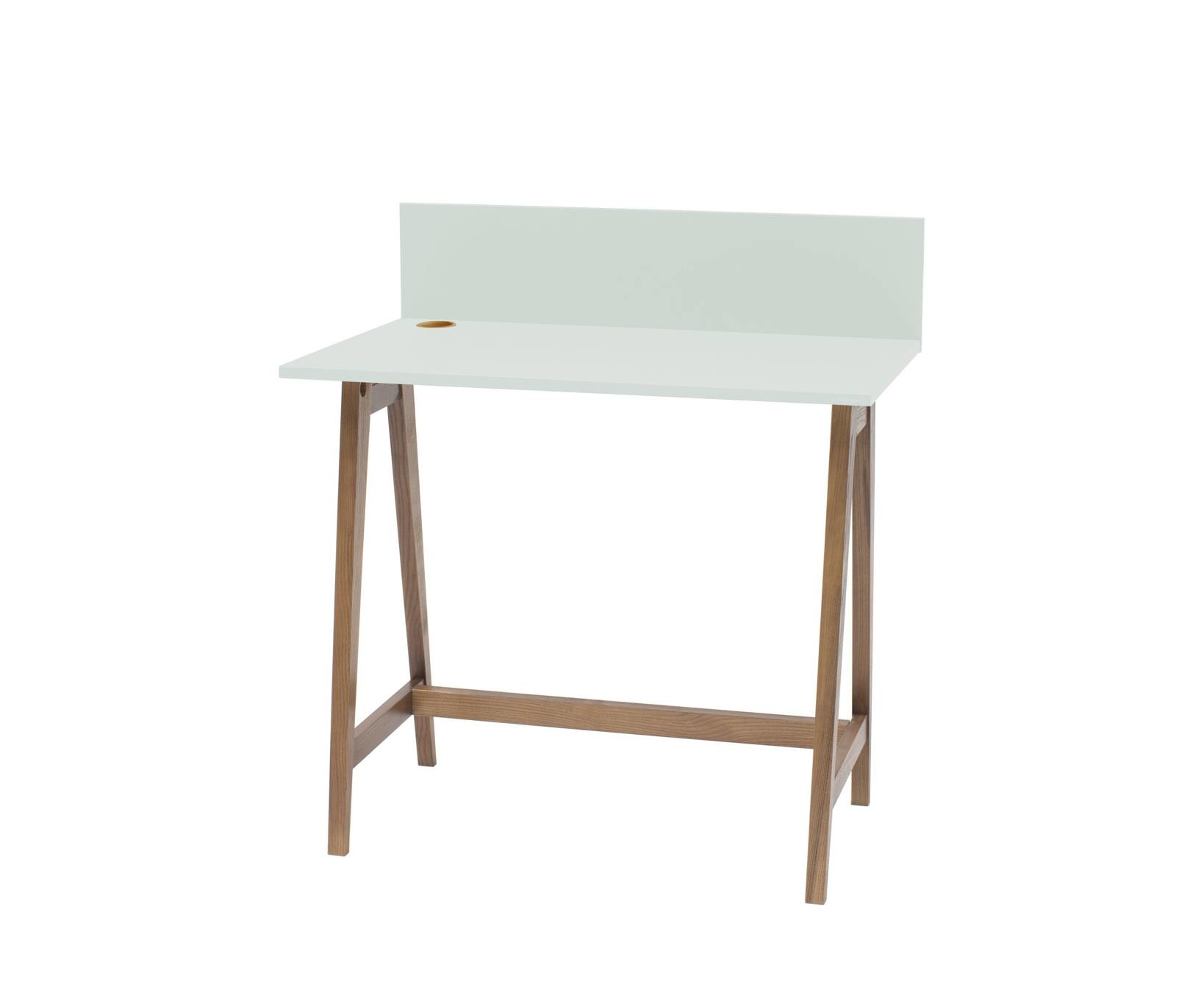 Luka Bureau - 85 cm breedte, Eiken poten, Vluchtige Munt kleur